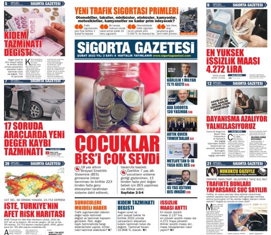 Sigorta Gazetesi’nin yeni sayısı çıktı