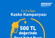 Anadolu Sigorta’dan kasko yaptıranlara Opet yakıt puan hediye