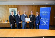 Anadolu Sigorta’ya İstanbul Defterdarlığı’ndan teşekkür belgesi